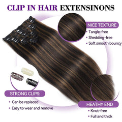 Setible 8-piece double-weft clip-ins provide secure volume for day-to-night styles.