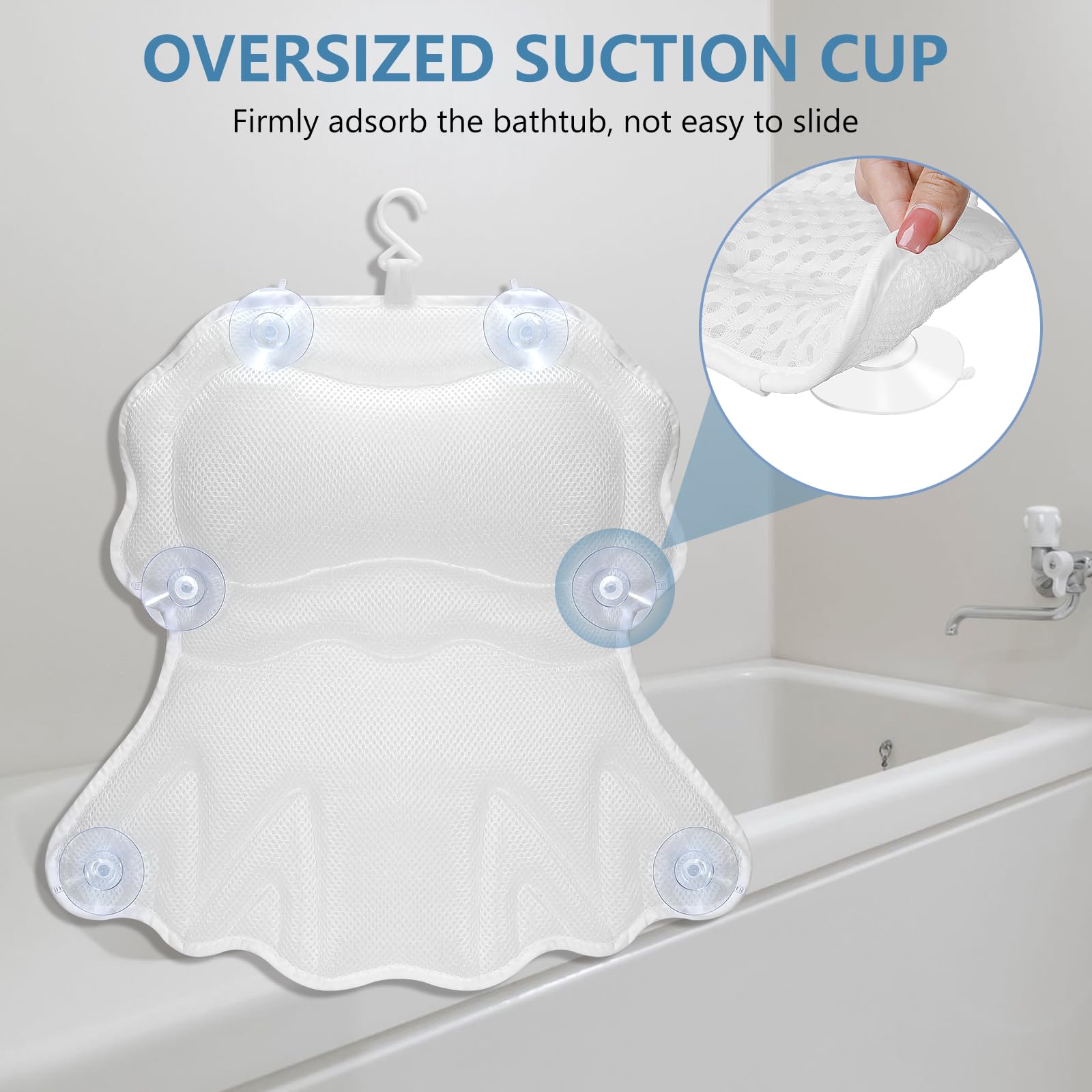 SetSail almohada de baño ofrece respaldo suave para espalda y hombros.
