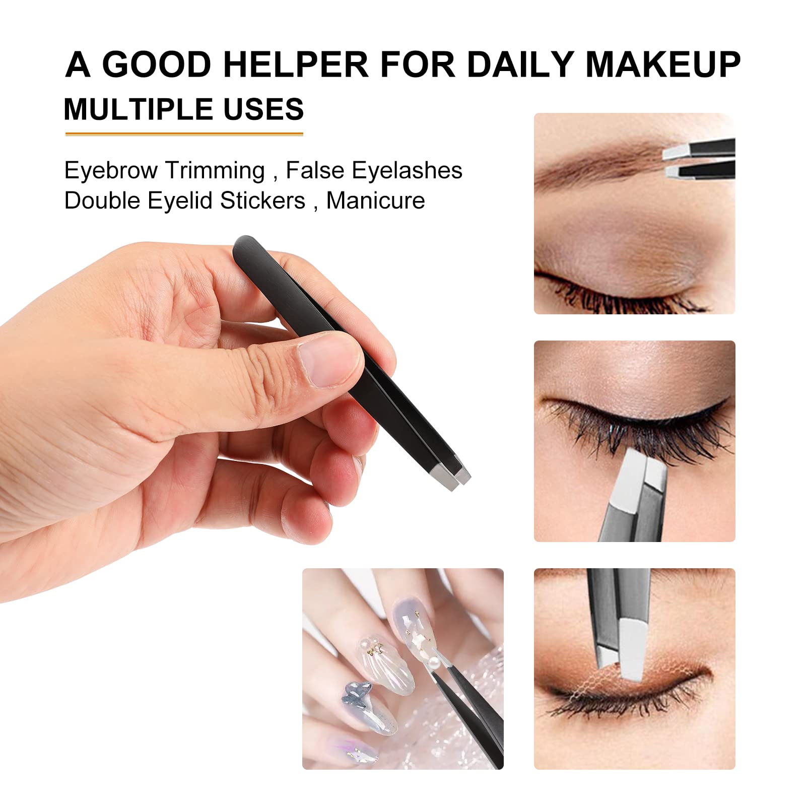 SetSail flat tip tweezers with secure alignment for fine stray hairs.