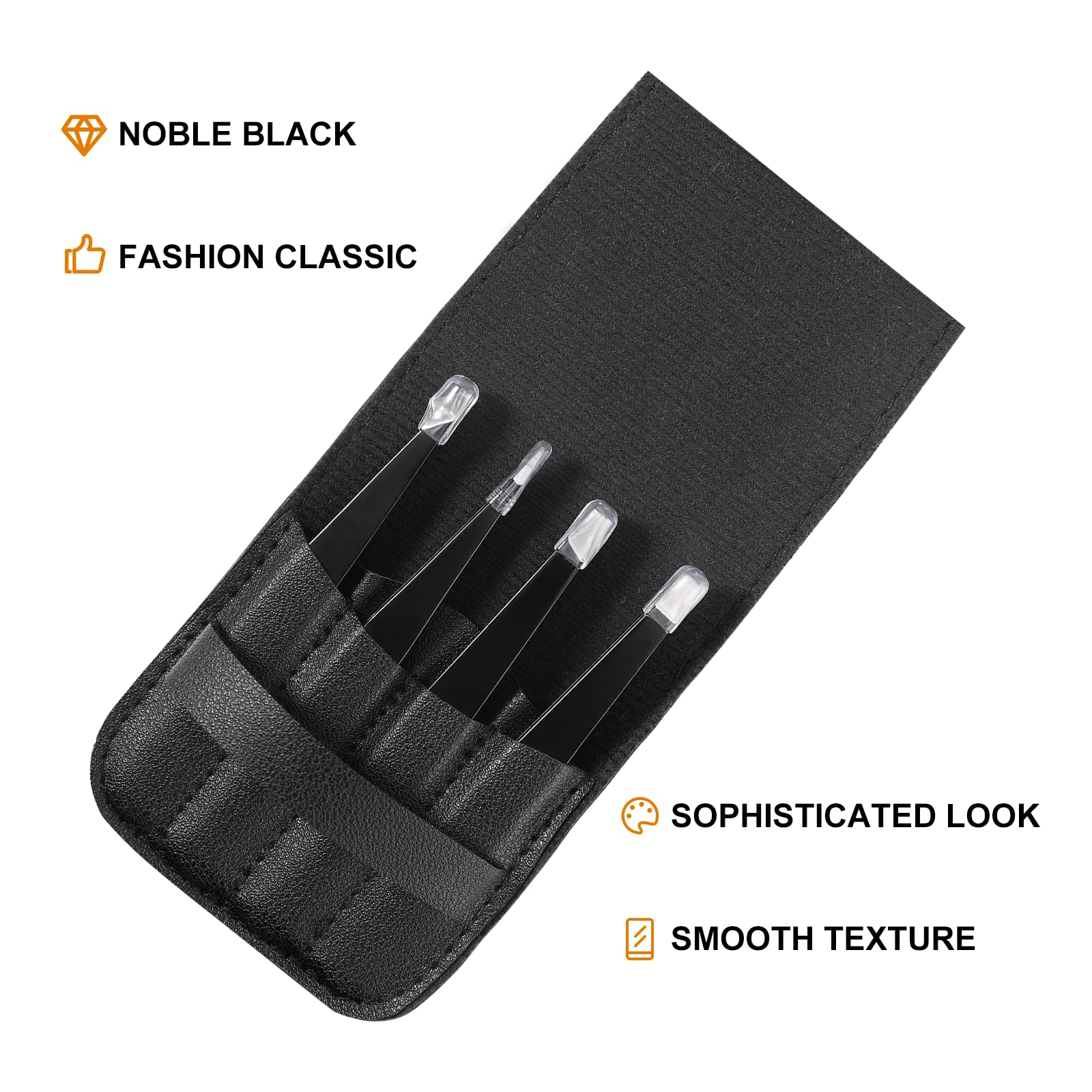 SetSail matte black stainless steel tweezers with textured grip for durability.