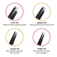 SetSail round pointed tweezers for detailed work near the nose and brows.