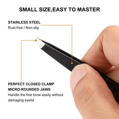 SetSail slanted pointed tweezers for precise grab around small hairs.