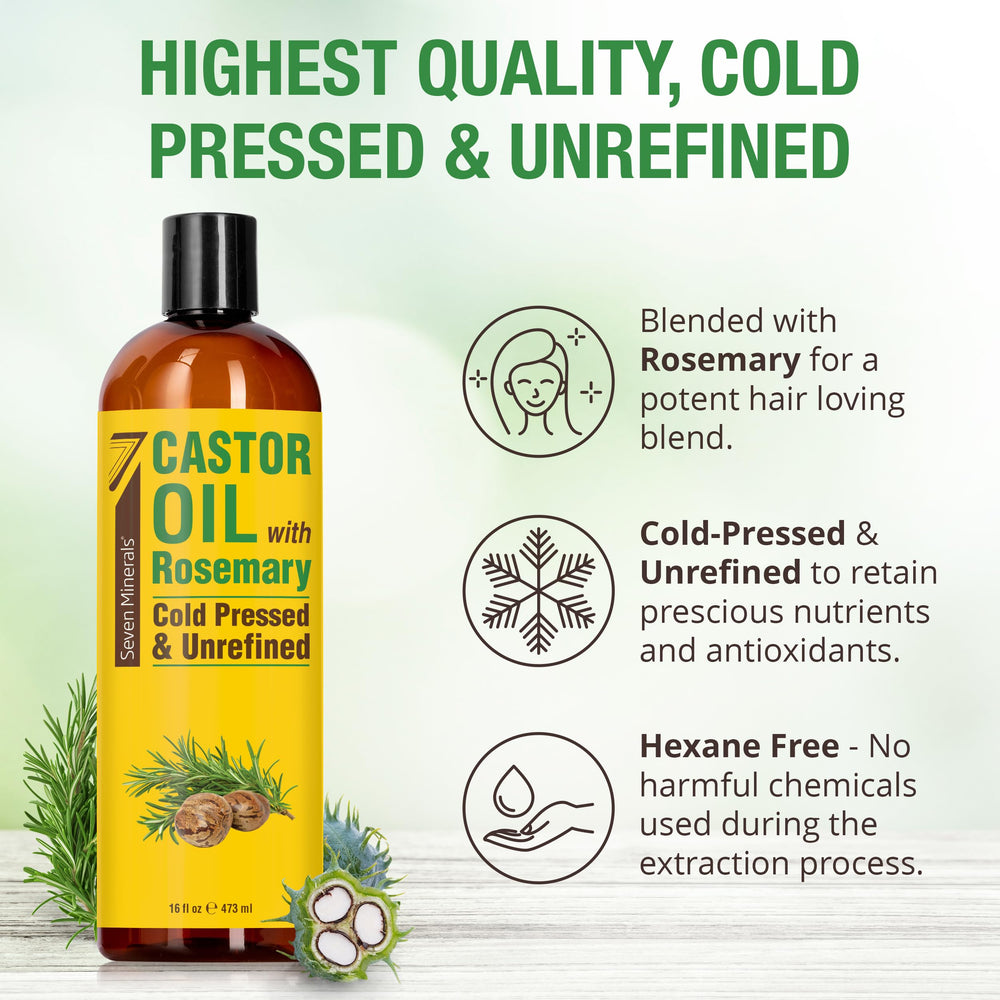 Aceite de ricino Seven Minerals para piel seca, nutrición y suavidad
