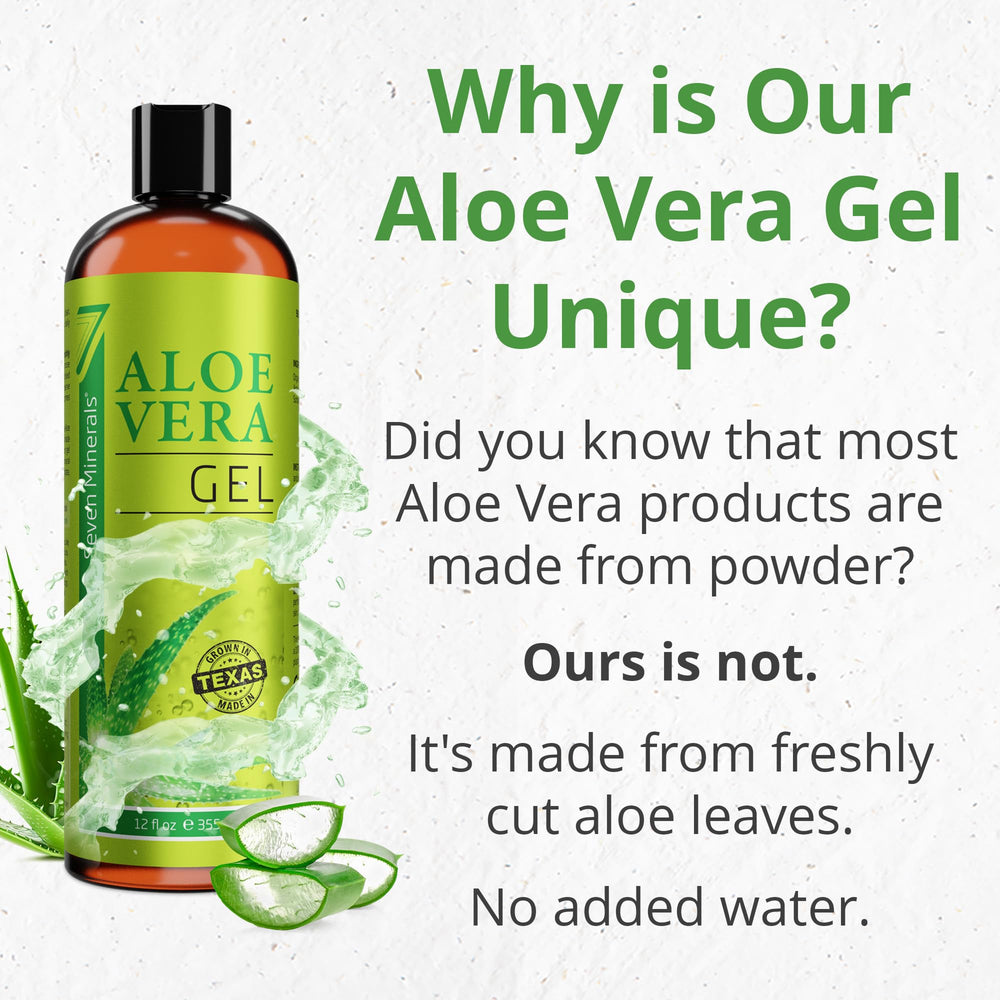 Seven Minerals Aloe Gel: cuidado de piel y cabello con fragancia neutra.