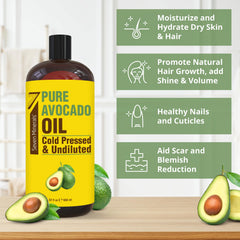 Seven Minerals avocado oil on hair to reduce frizz and add shine.