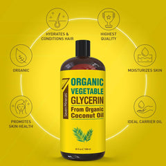 Seven Minerals glycerin bottle pouring demonstrating easy use as a carrier oil in DIY blends