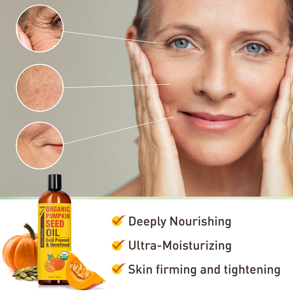 Seven Minerals Pumpkin Seed Oil texture absorbed quickly into skin.
