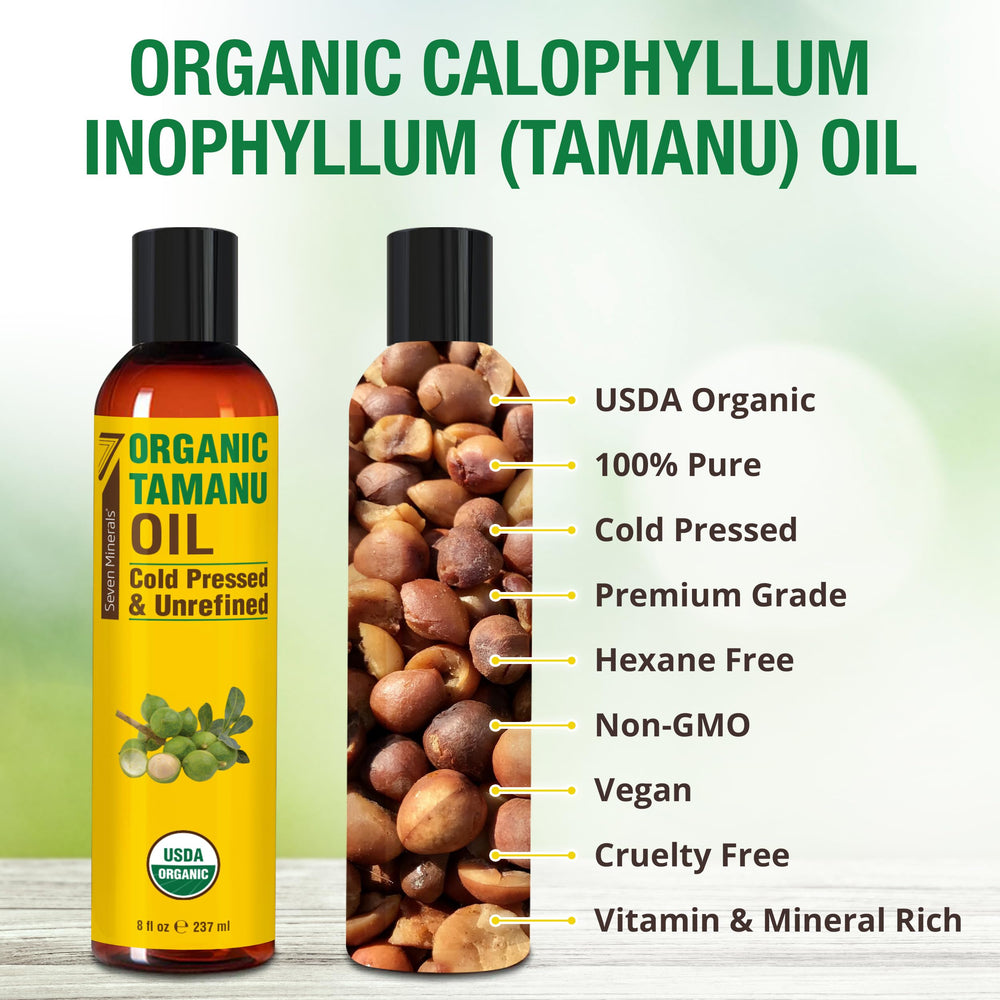 Aceite de Tamanu Seven Minerals, textura ligera para absorción rápida