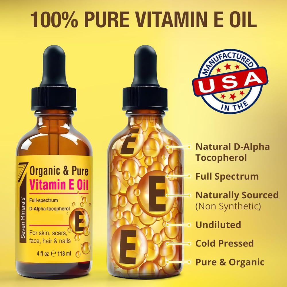 Seven Minerals Vitamin E Oil on hair shows nourishment and shine.