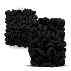 SEVEN STYLE satin scrunchies 8pcs blush and brown set for crease-free daily styling