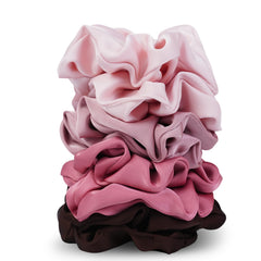 SEVEN STYLE gomas satinadas blush rosa, para peinados suaves sin marcas.