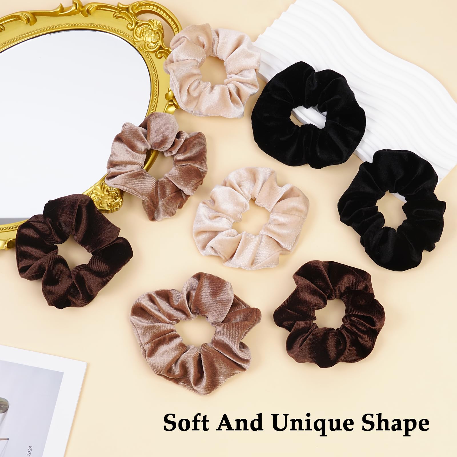 SEVEN STYLE gomas velvet para moño: detalle texturizado y cómodo.