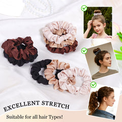 SEVEN STYLE Ultra-Petite satin scrunchies in blonde for gentle, strand-friendly wear