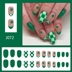 Sevgob uñas San Patricio, diseño trébol cuatro hojas para estilos festivos