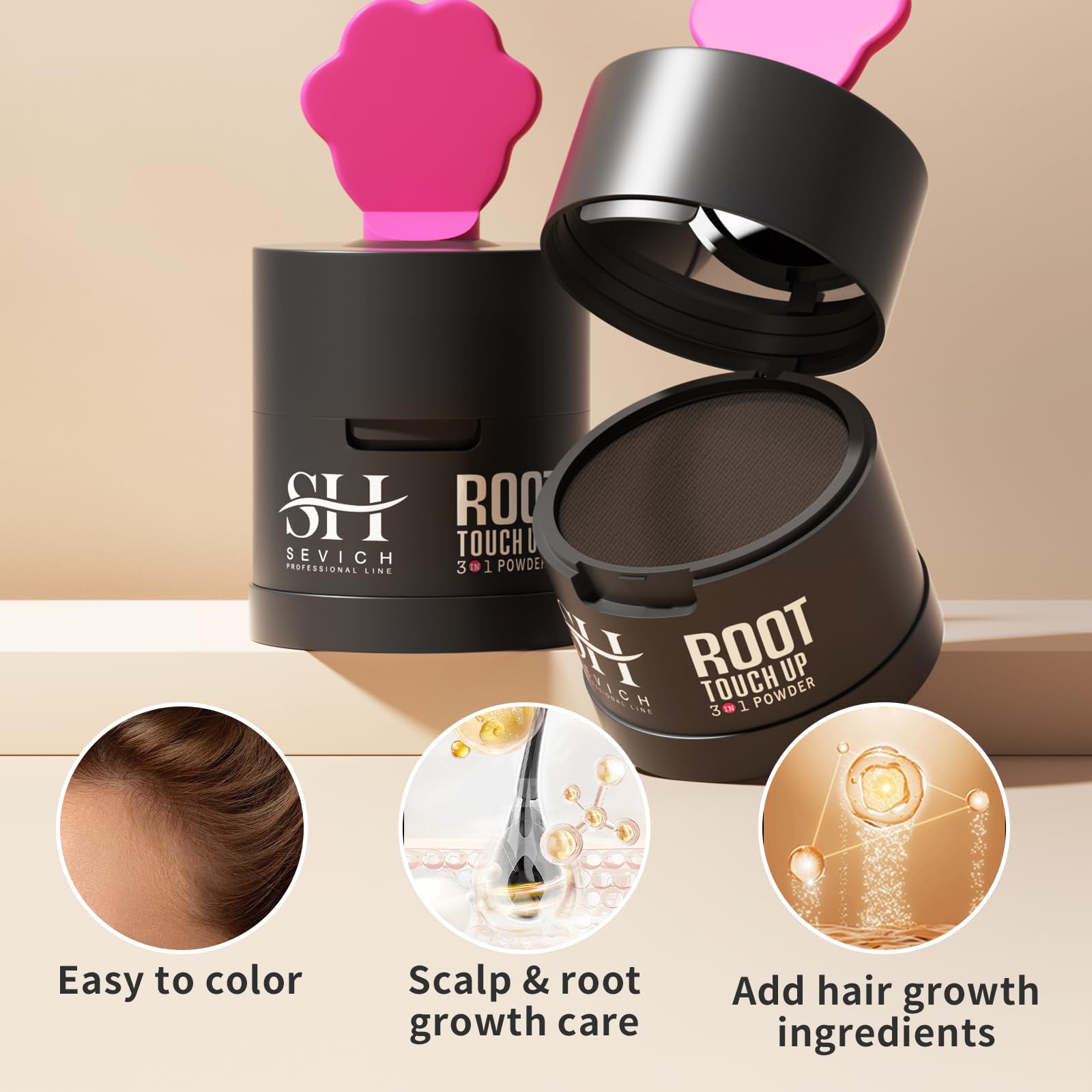 Sevich Hairline Powder bottom puff allows precise, even application.