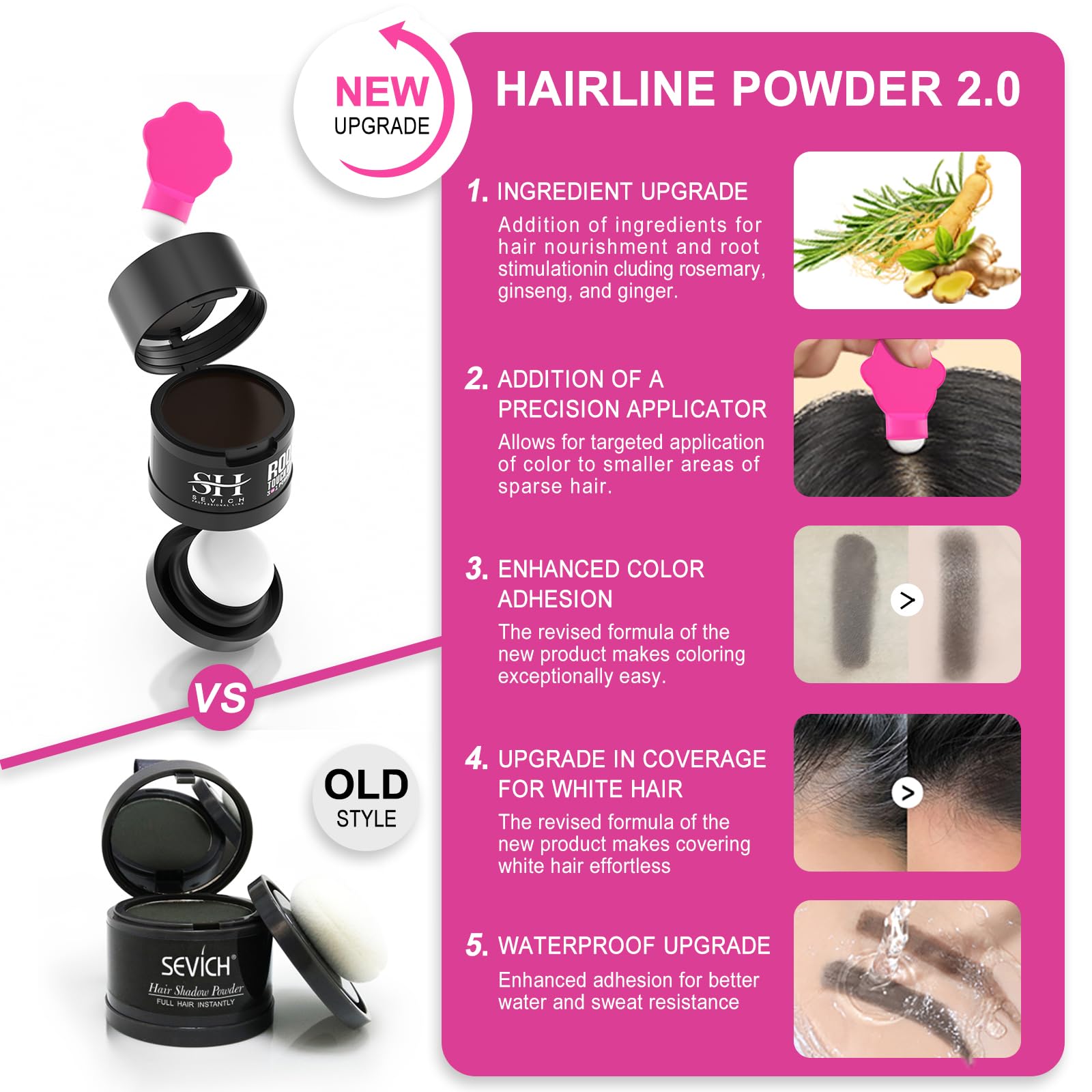 Sevich Hairline Powder dark brown swatch shows a natural shade blend.