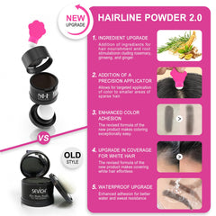 Sevich Hairline Powder dark brown swatch shows a natural shade blend.