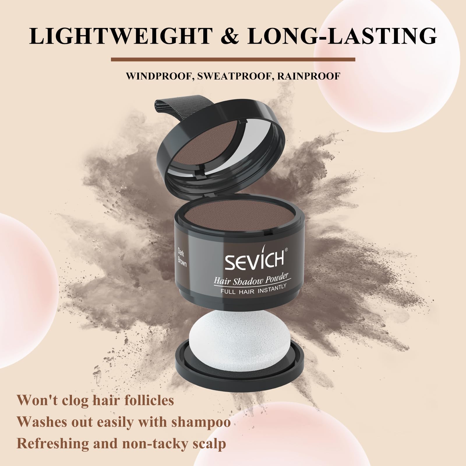 SEVICH Hairline Powder applied along the hairline for a seamless blend.