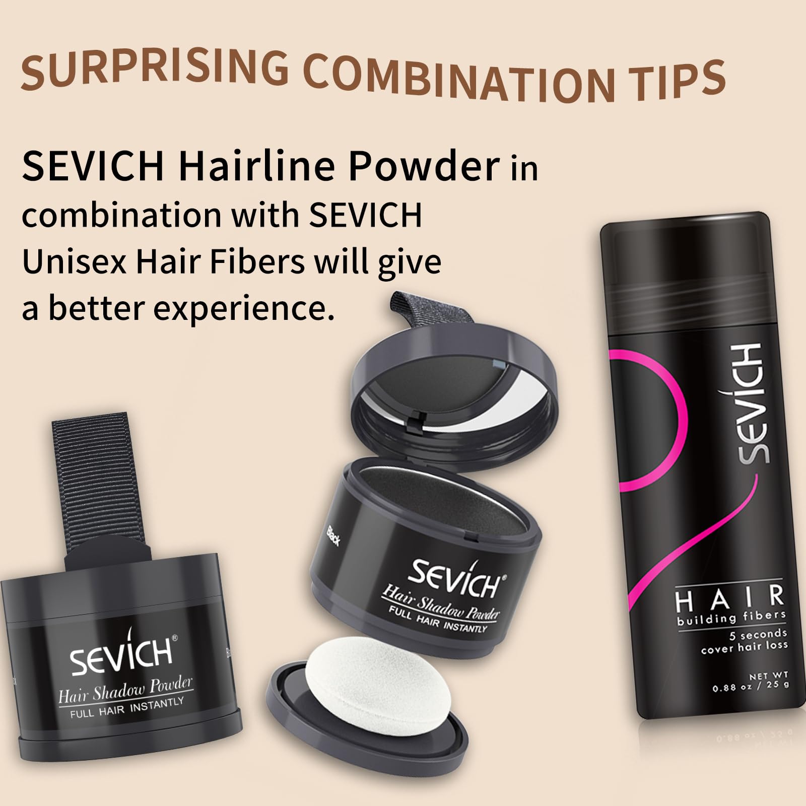 SEVICH Instantly Hairline Shadow natural blend creates seamless finish