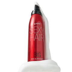 Close-up of satin finish and soft hold without crunch with SexyHair mousse