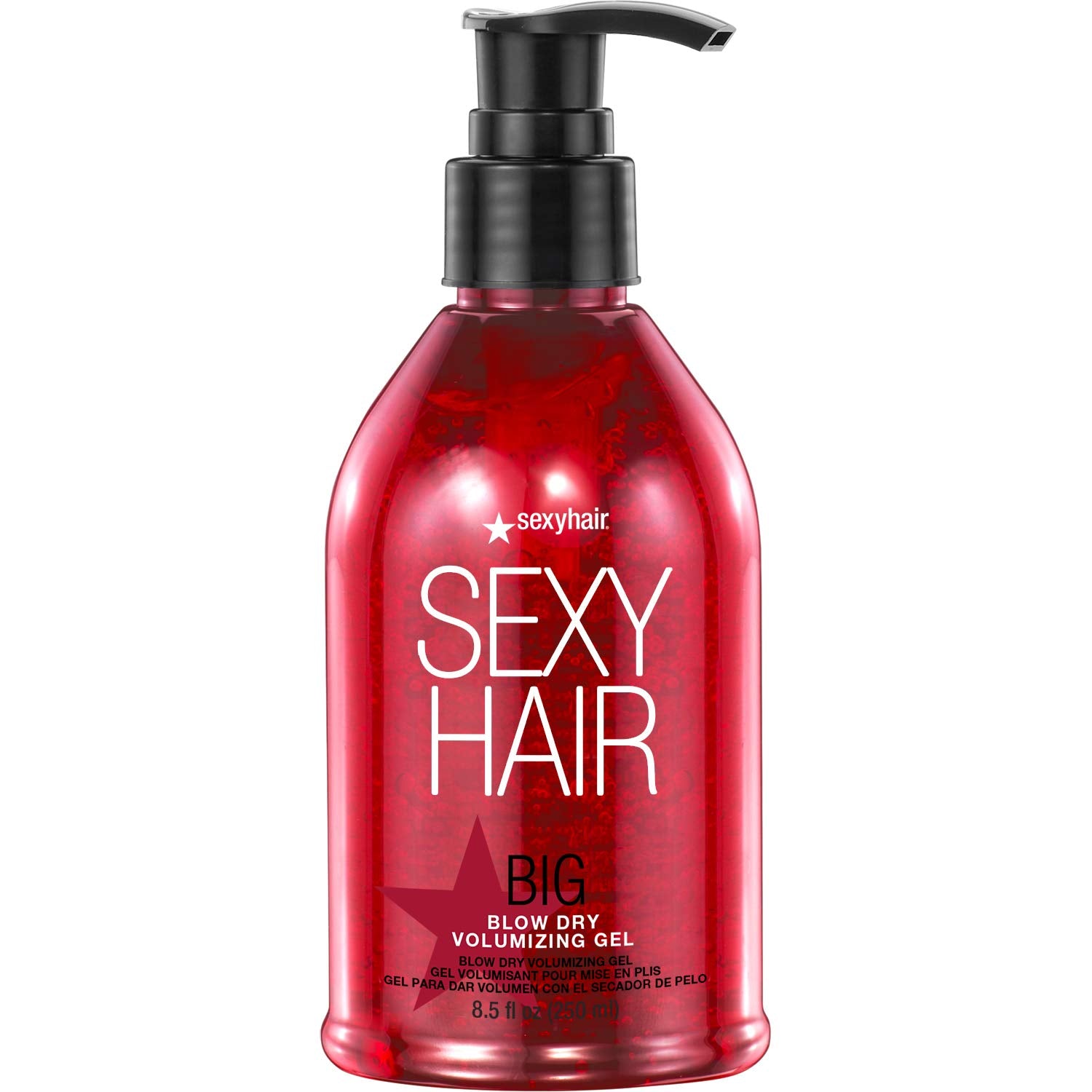 SexyHair Big Blow Dry Gel envase visible, aumenta volumen y cuerpo del cabello.
