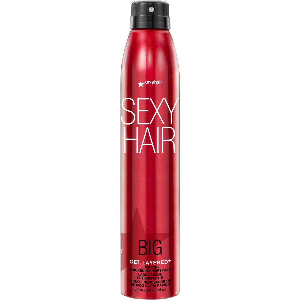 SexyHair Big Get Layered: laca en botella para volumen inmediato y fijación ligera.