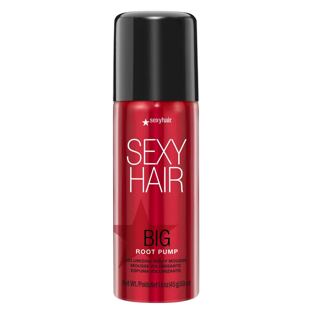 SexyHair Big Root Pump Mousse enfoca la raíz para mayor volumen en tamaño viaje.