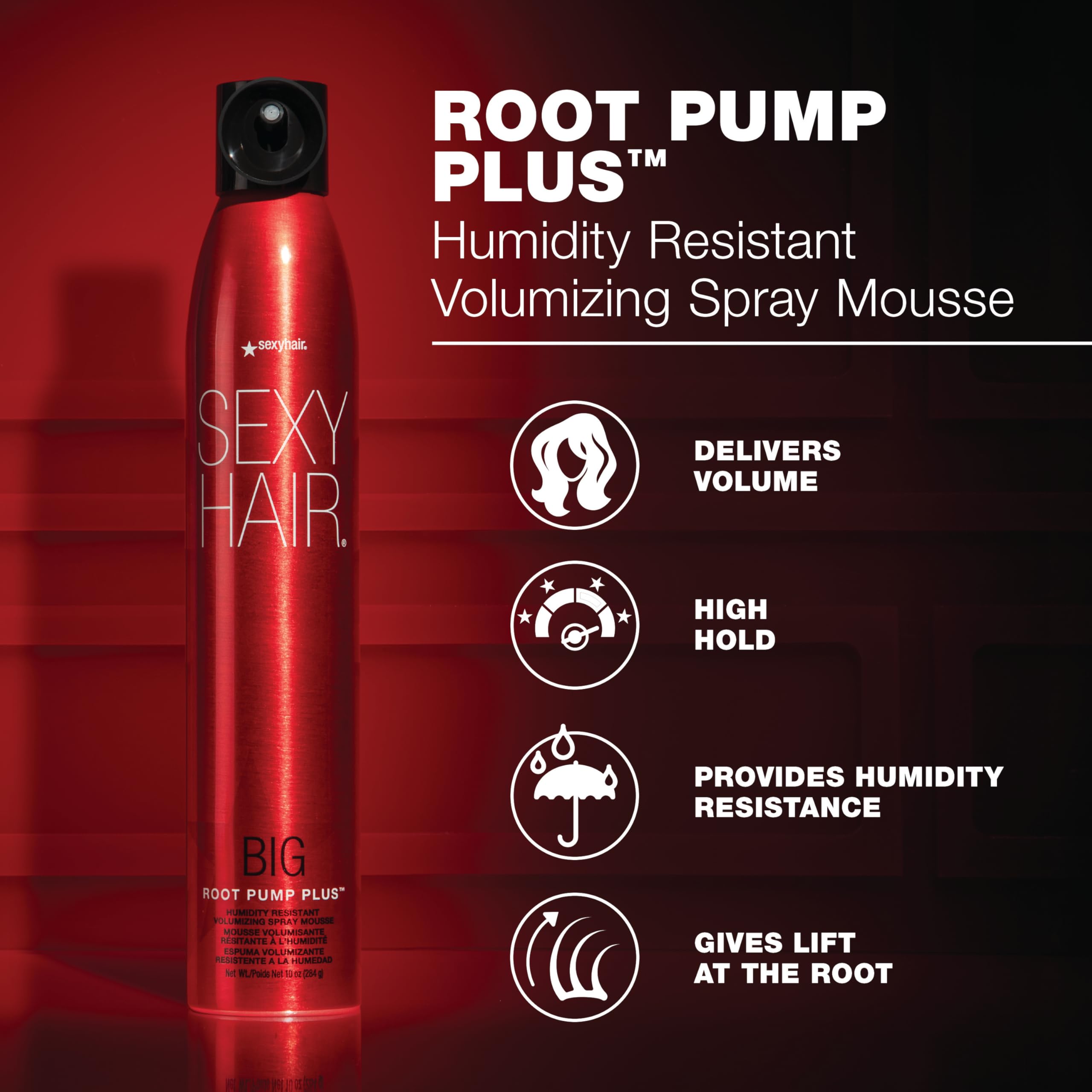 SexyHair Big Root Pump Plus, protección térmica de 450 °F para peinados con estilo.