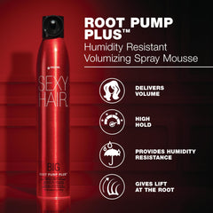 SexyHair Big Root Pump Plus, protección térmica de 450 °F para peinados con estilo.