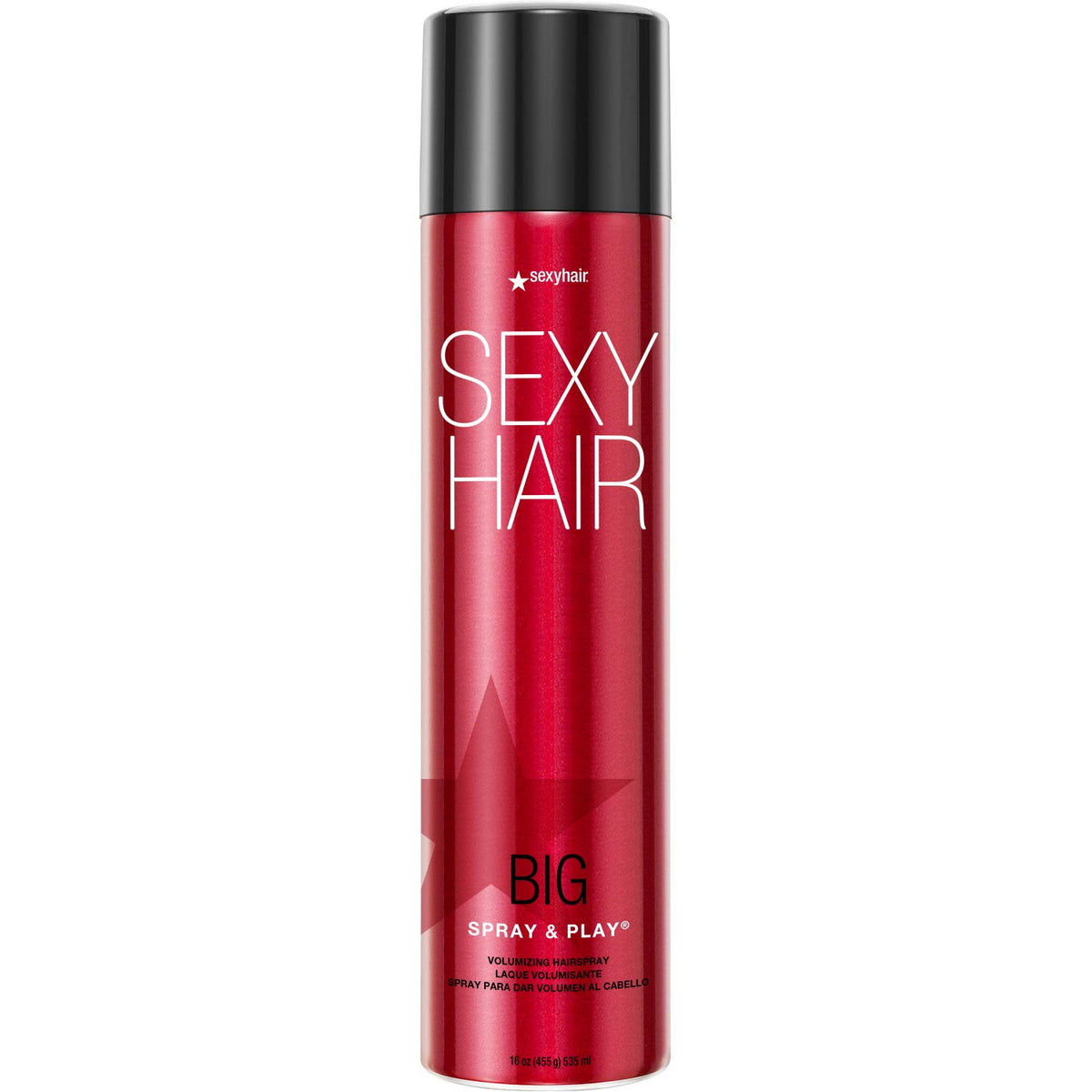 SexyHair Big Spray & Play bottle-front highlighting shine and versatile hold