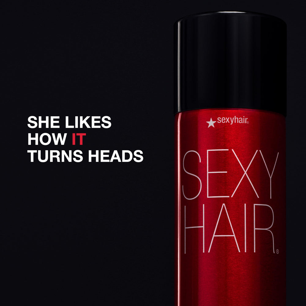 SexyHair Big Spray & Play: acabado brillante sin residuos visibles.