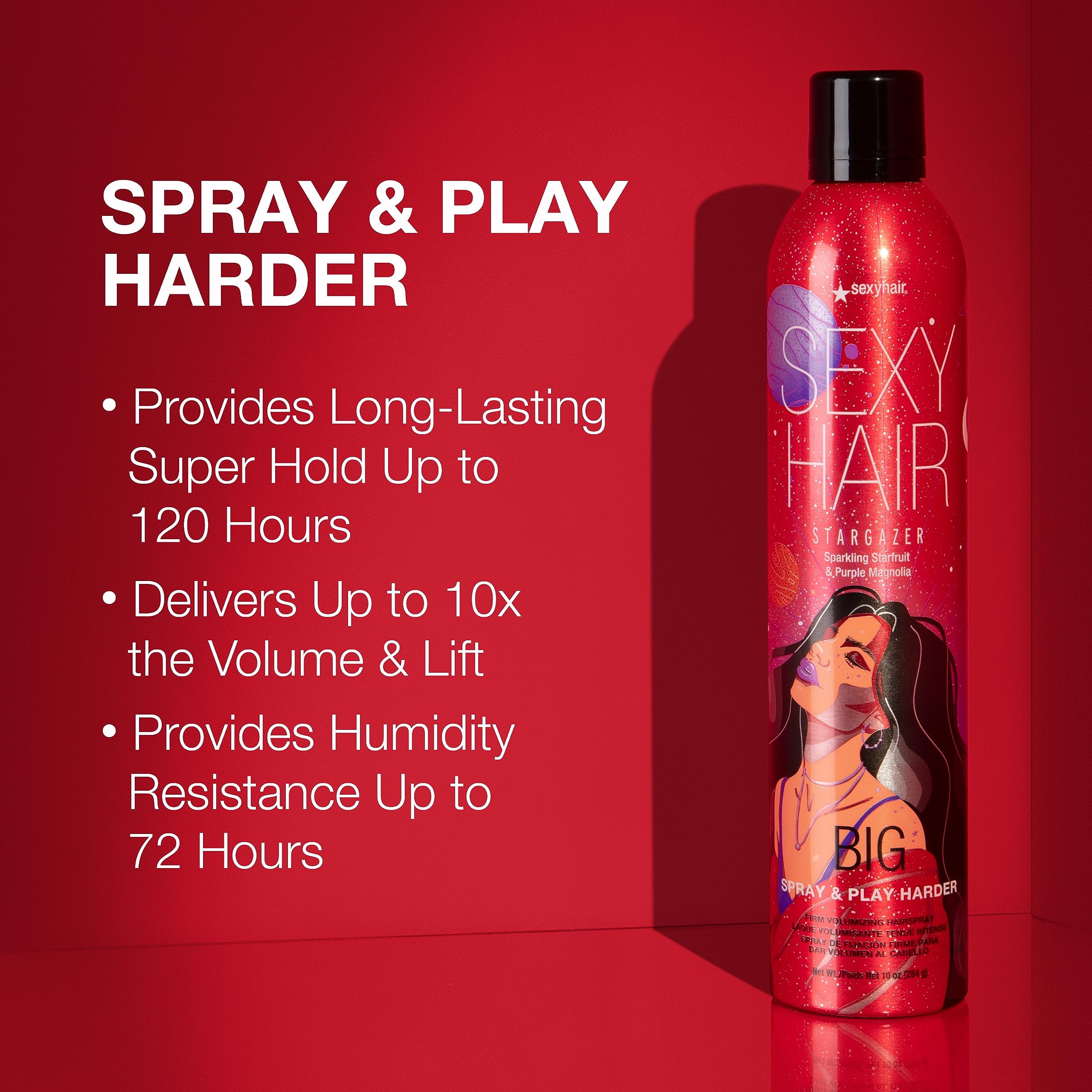 SexyHair Big Spray humidity resistance protects styles for up to 72 hours