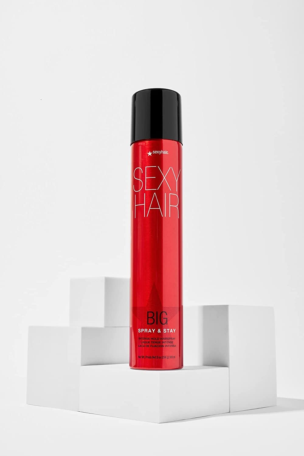 SexyHair product label close-up showcasing branding and strong hold claim.