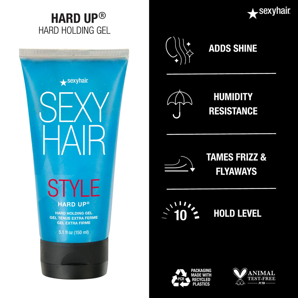 SexyHair Hard Up Gel acabado brillante para un look pulido.