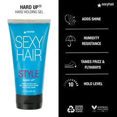 SexyHair Hard Up Gel acabado brillante para un look pulido.