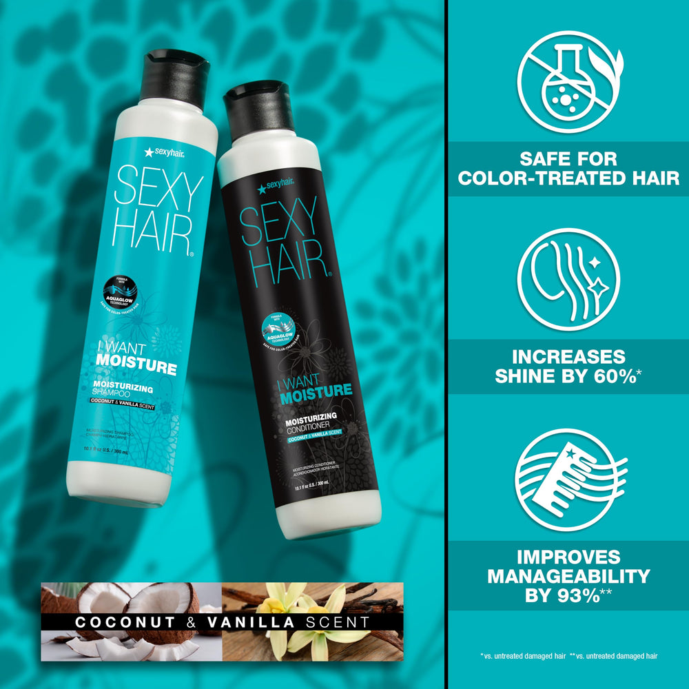SexyHair champú control del frizz, cabello suave y manejable.