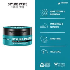 SexyHair Pasta de Textura con acabado satinado para brillo suave.