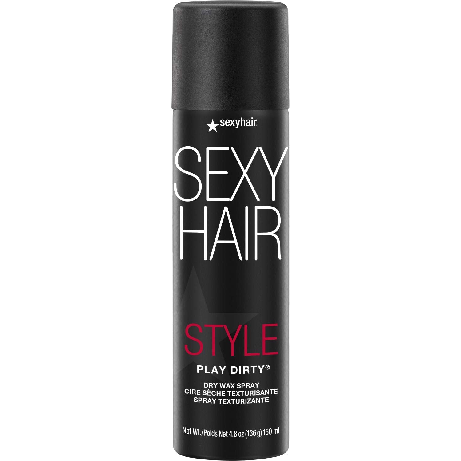 SexyHair Play Dirty Dry Wax Spray bottle close-up highlighting texture and separation