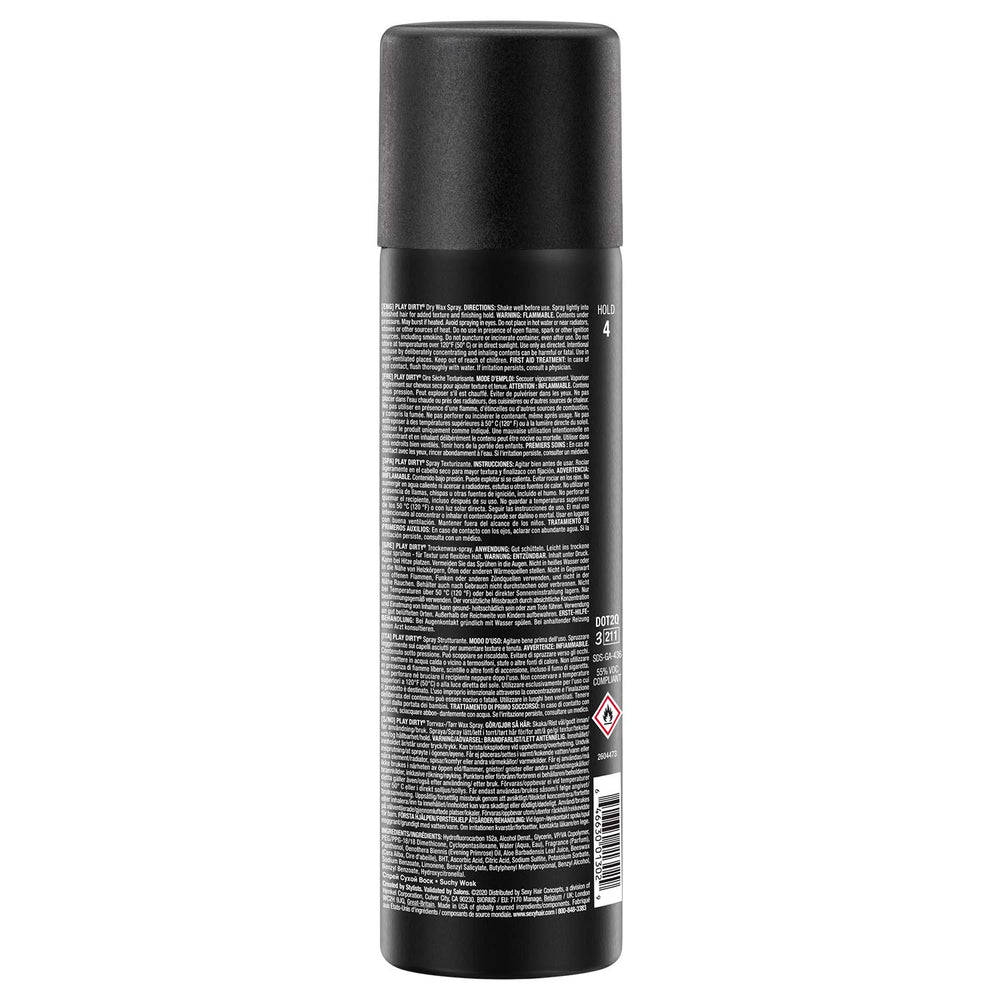 SexyHair Play Dirty Dry Wax Spray texture shot demonstrates volume and definition