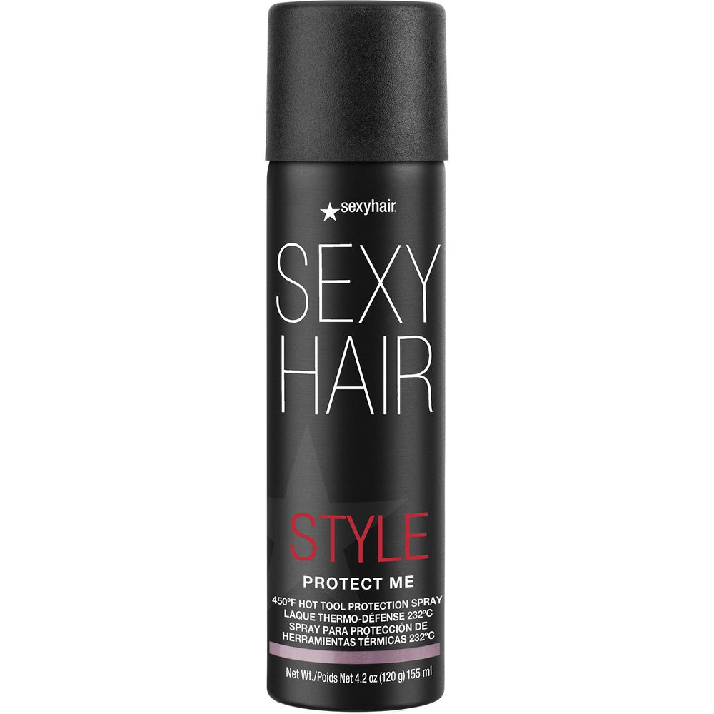 SexyHair Style Protect Me protege contra calor de herramientas hasta 450°F para estilo duradero.