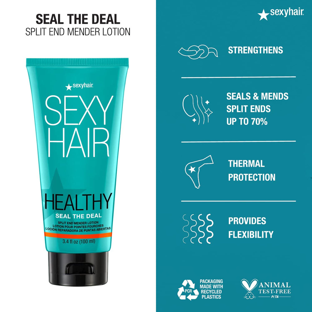 Textura suave de la loción SexyHair Seal the Deal en el cabello
