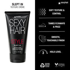 SexyHair Slept In Texture Creme applied to hair for subtle hold