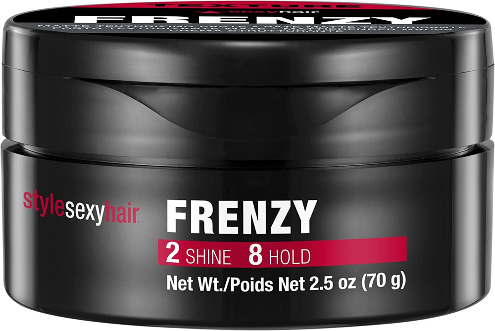 SexyHair Style Frenzy matte paste jar front view for bulk and texture