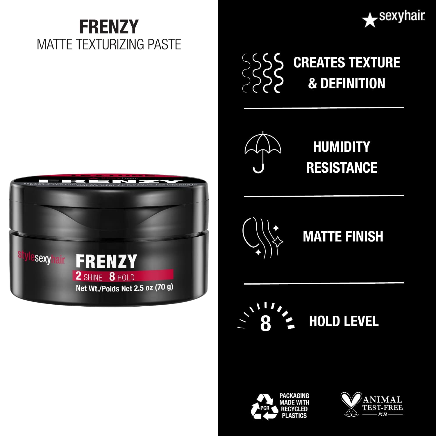 Close-up of SexyHair Style Frenzy texture and separation on hair