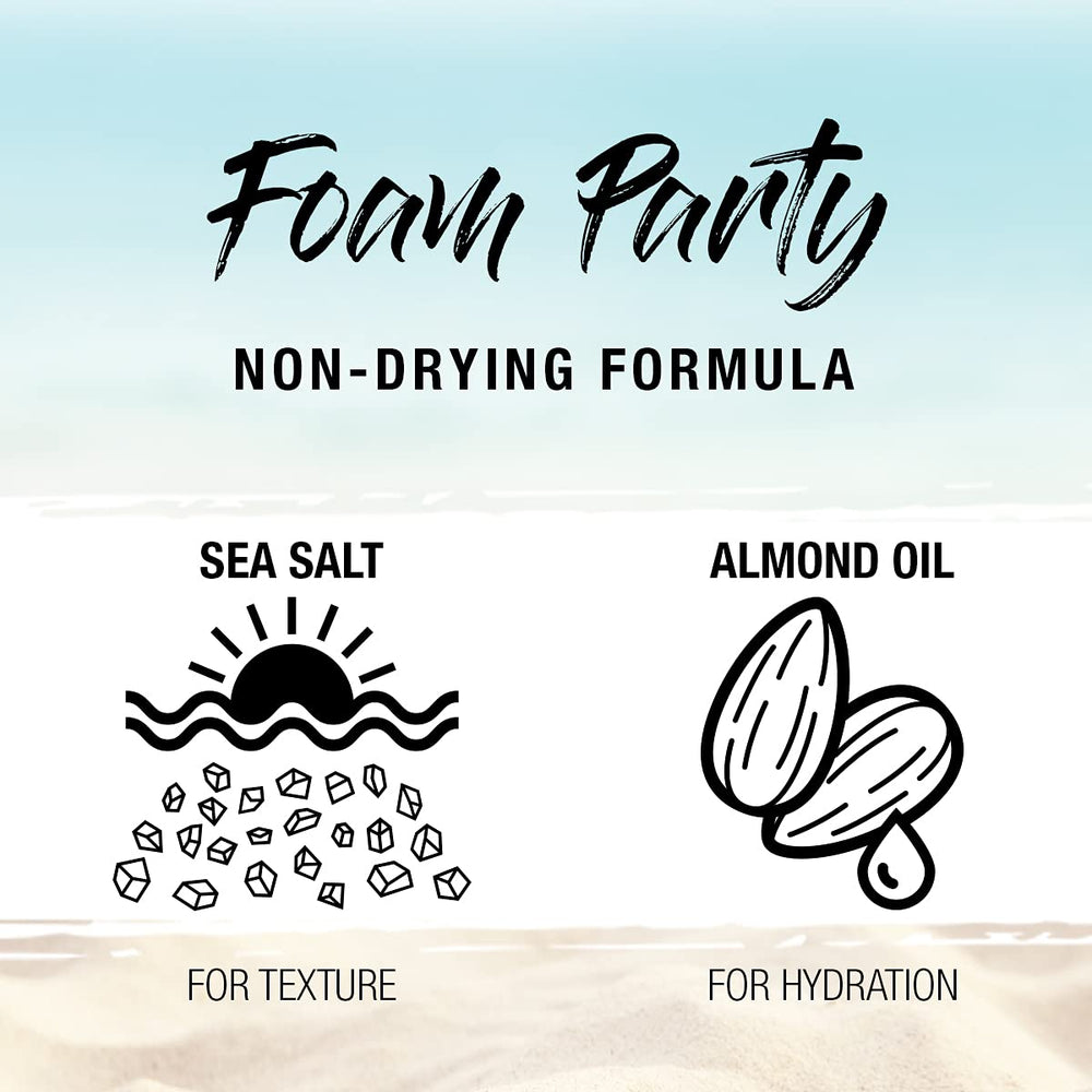 SexyHair Texture Foam Party Lite usado en cabello seco para textura definida.