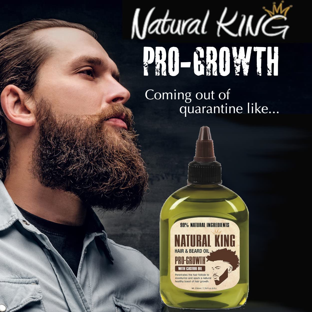 SFC Natural King Pro-growth amber bottle displayed on shelf.