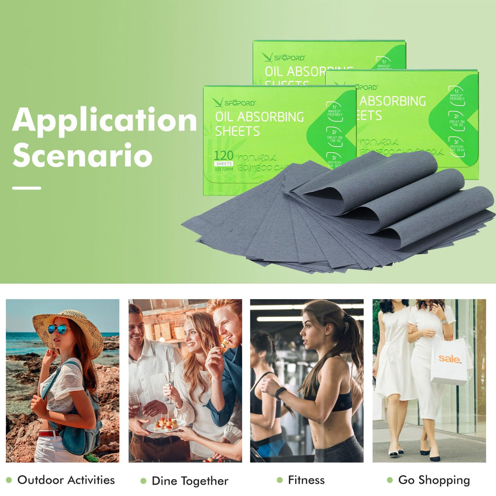 SFOPORD bamboo-charcoal sheets – durable blotting that won’t tear.
