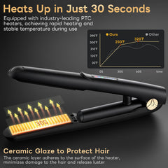 Sglyq 18mm ceramic plate for smooth straight styles and defined curls.