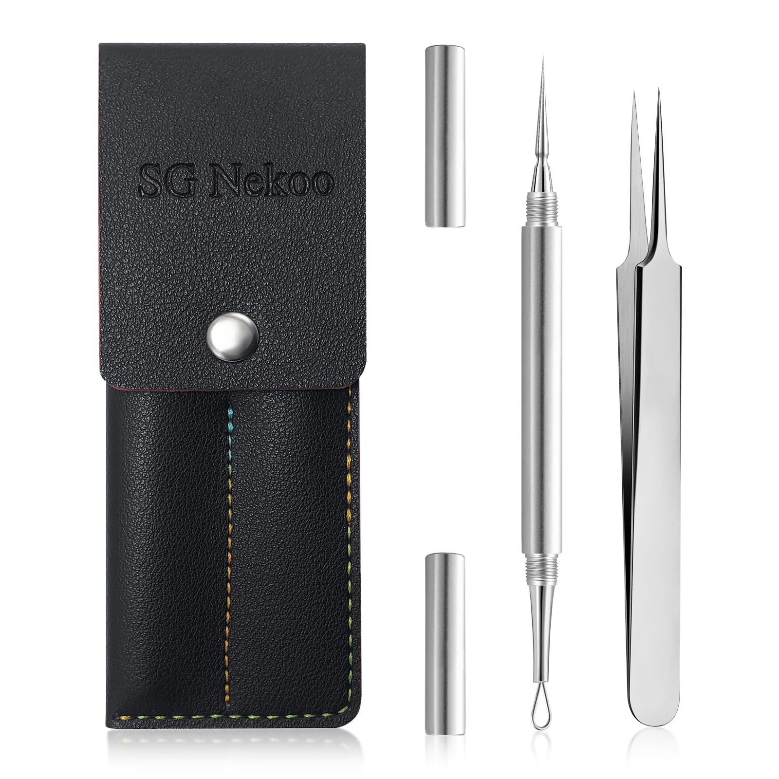 SG Nekoo double-ended needle with circle loop for precise blemish extraction.