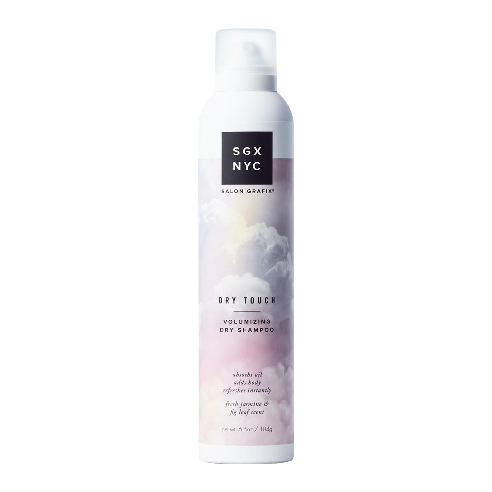 SGX NYC dry touch volume dry shampoo bottle showcases a lightweight oil-absorbing formula